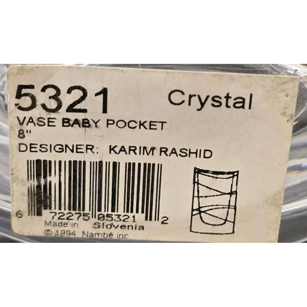 Karim Rashid Nambe Crystal‎ Pocket Vase LARGE 8